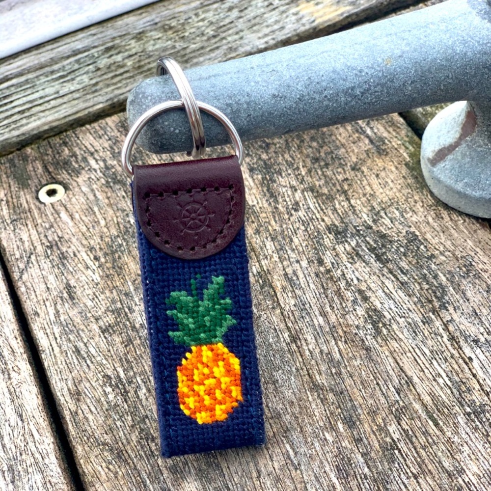 Brand New Needlepoint Pineapple Key Fob - Picture 1 of 3